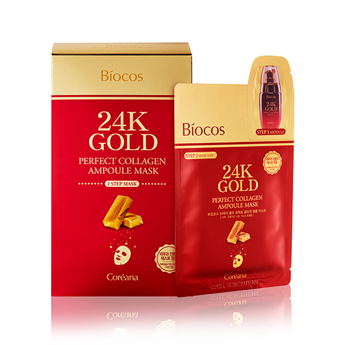 Biocos 24k Gold Perfect Collagen Ampoule Mask